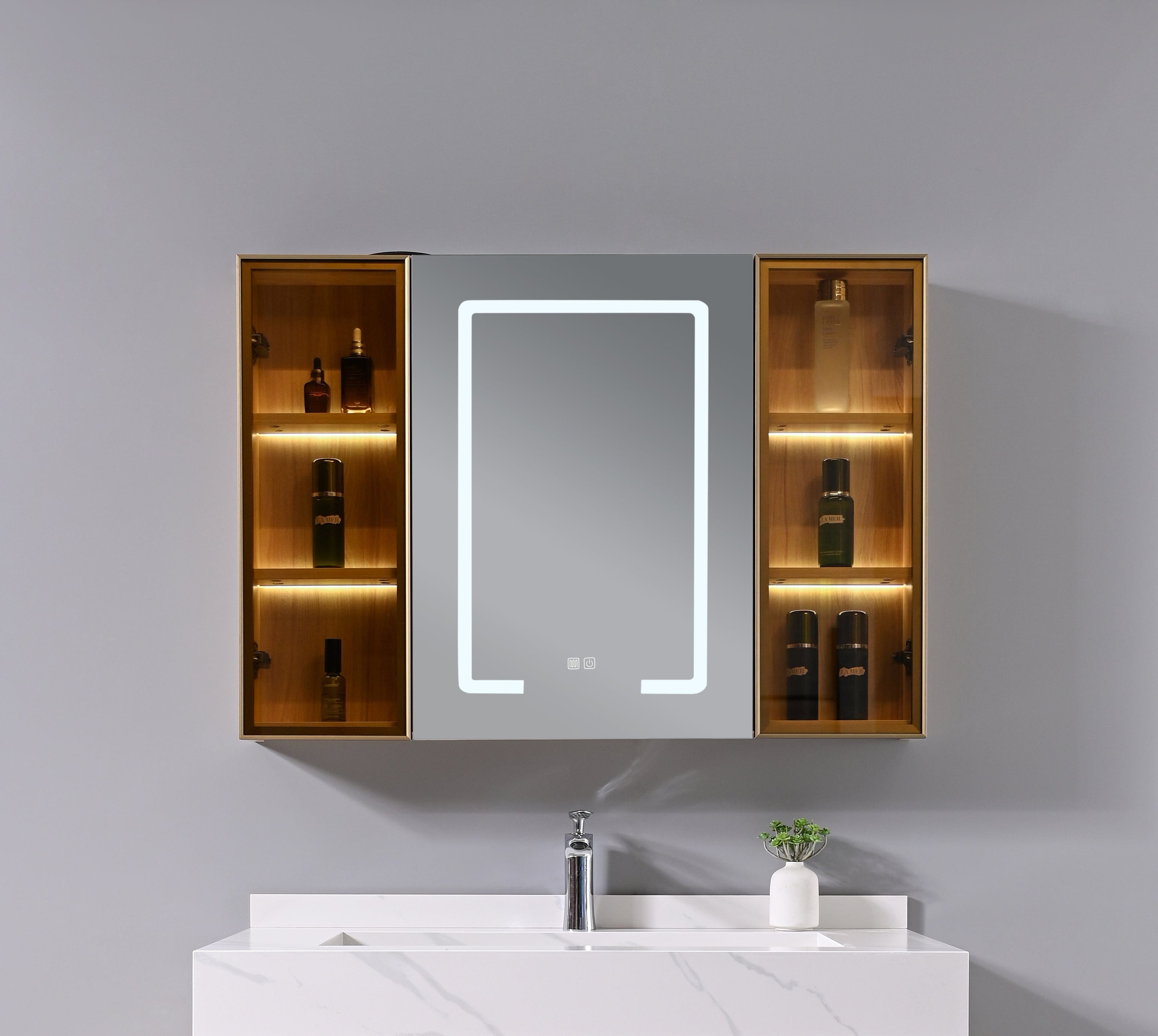 Auva Bath Ensemble Complet Aura 40": Bassin, Vanité, Miroir LED